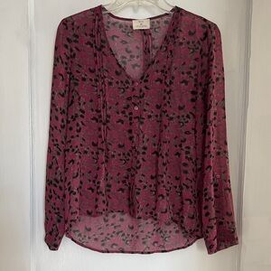 Pins and needles sheer button down blouse